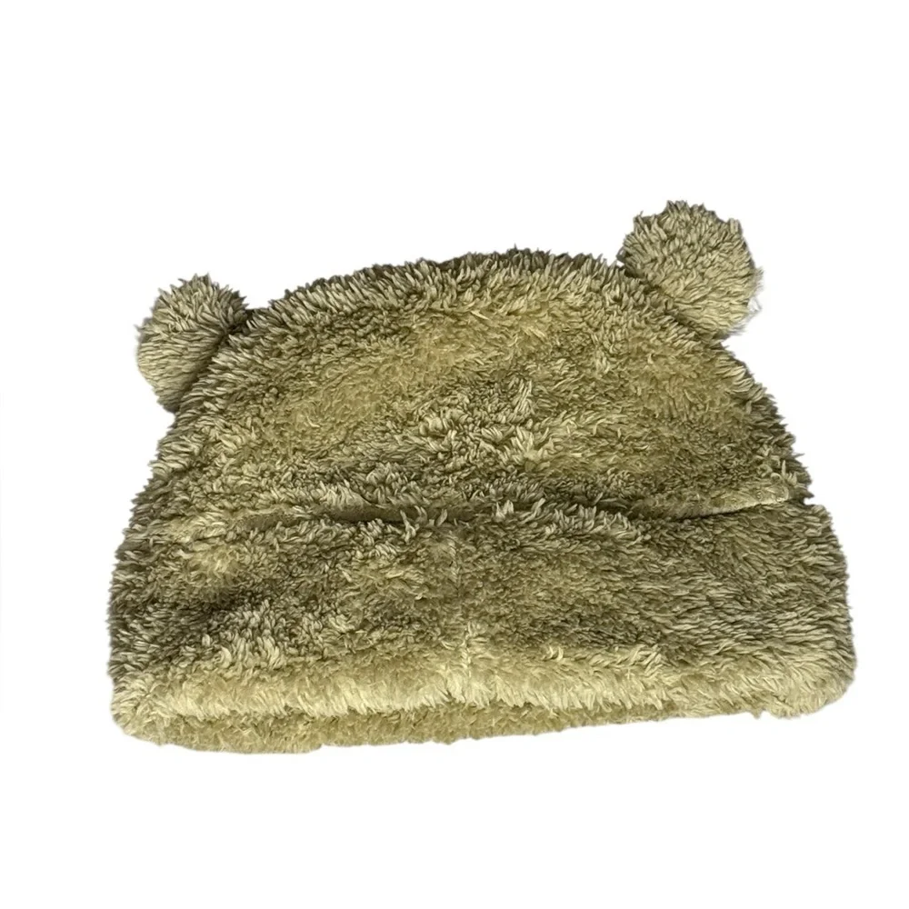 Patagonia Baby Furry Friends Tan Fleece Bear Beanie Hat - 6M